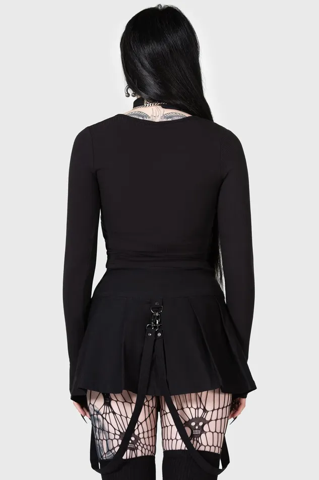 Killstar Crop Women Lune Sting Ribbed Top