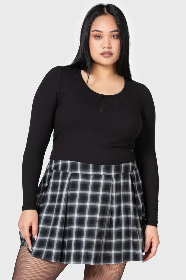 Killstar Crop Women Lune Sting Ribbed Top