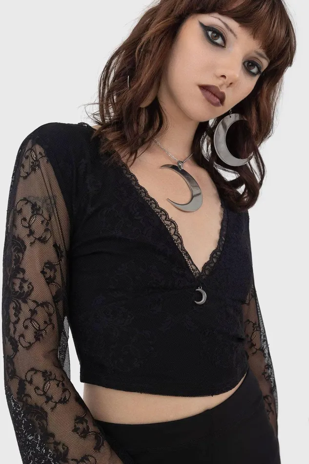 Killstar Crop Women Serphent Top