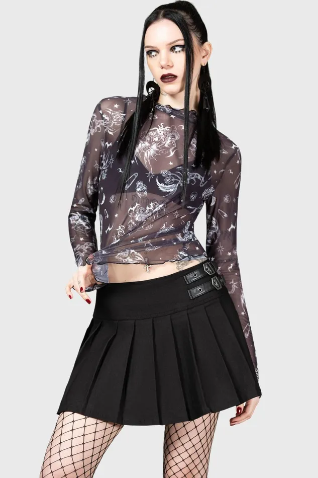 Killstar Going Out Women Dazed Skull Crop Top