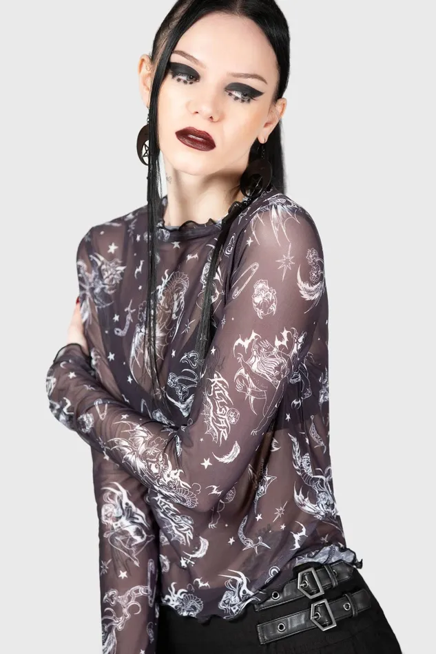 Killstar Going Out Women Dazed Skull Crop Top