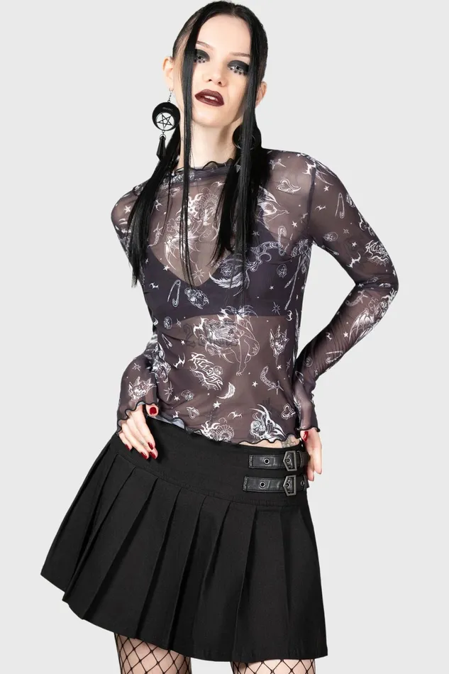Killstar Going Out Women Dazed Skull Crop Top