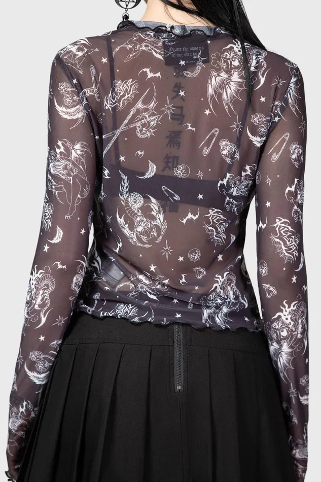 Killstar Going Out Women Dazed Skull Crop Top