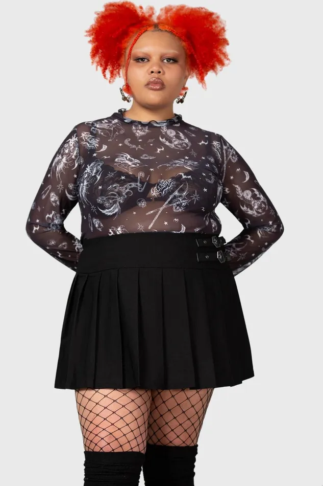 Killstar Going Out Women Dazed Skull Crop Top
