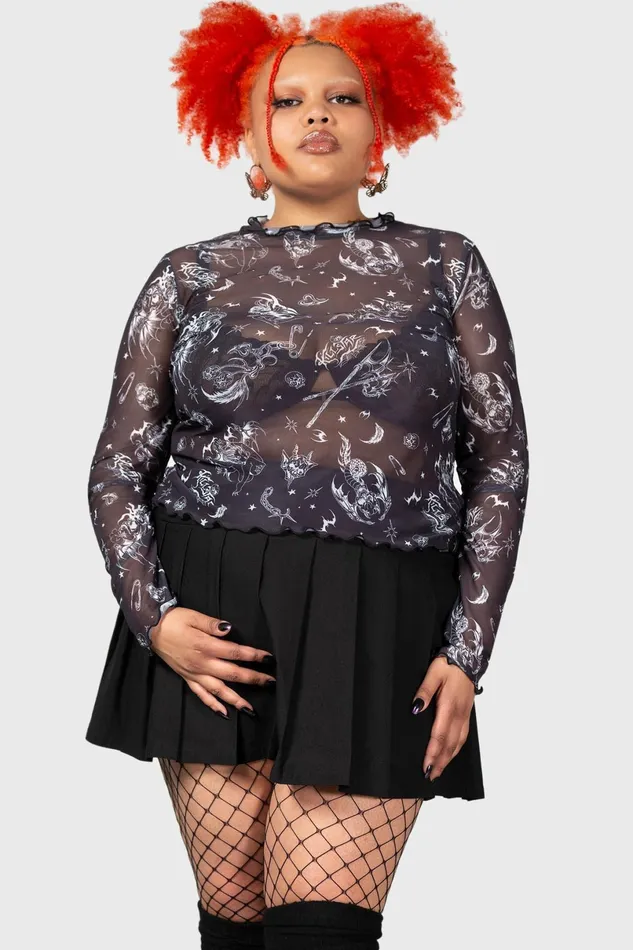 Killstar Going Out Women Dazed Skull Crop Top