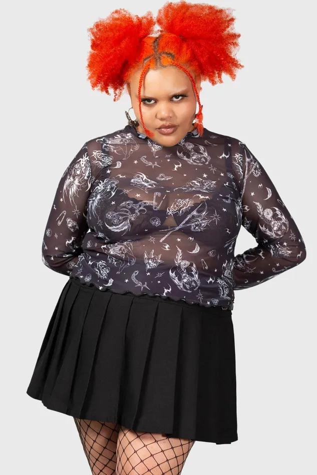 Killstar Going Out Women Dazed Skull Crop Top
