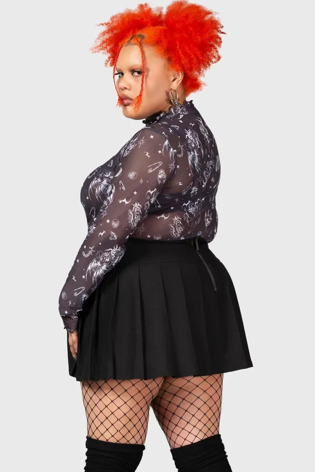 Killstar Going Out Women Dazed Skull Crop Top