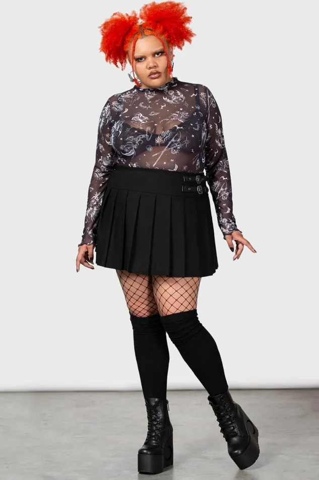 Killstar Going Out Women Dazed Skull Crop Top