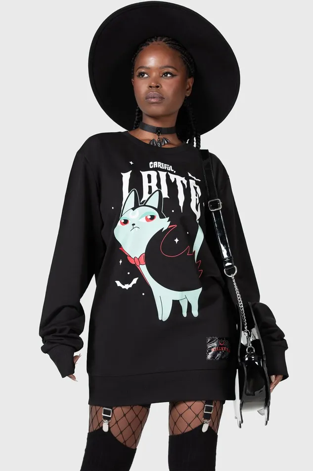 Killstar Hoodies Women Cat Spat Sweatshirt
