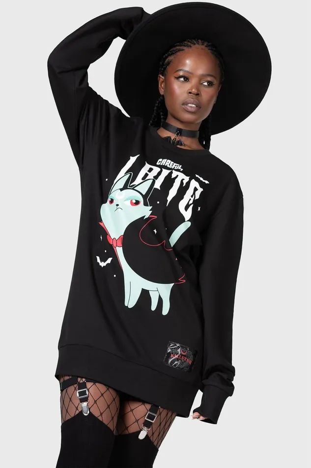 Killstar Hoodies Women Cat Spat Sweatshirt