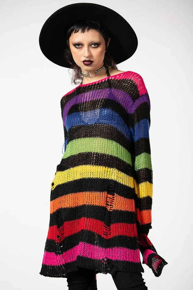 Killstar Knitwear Men Over The Rainbow Knit Sweater