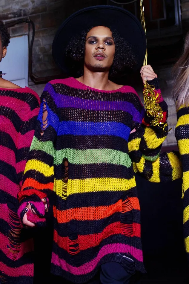 Killstar Knitwear Men Over The Rainbow Knit Sweater