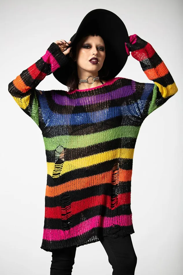 Killstar Knitwear Men Over The Rainbow Knit Sweater