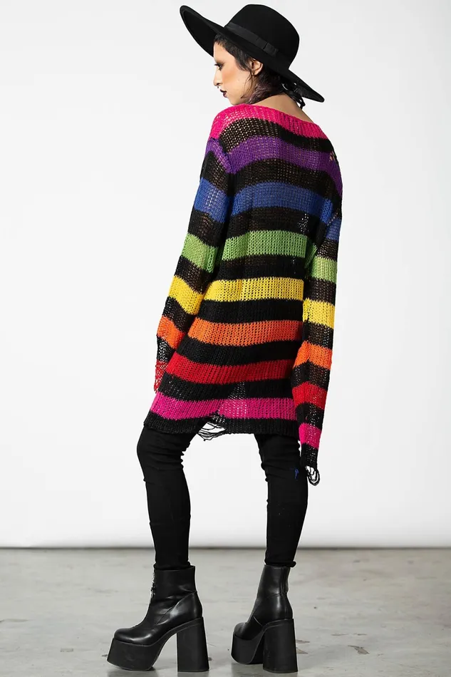 Killstar Knitwear Men Over The Rainbow Knit Sweater
