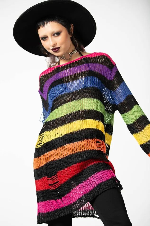 Killstar Knitwear Men Over The Rainbow Knit Sweater