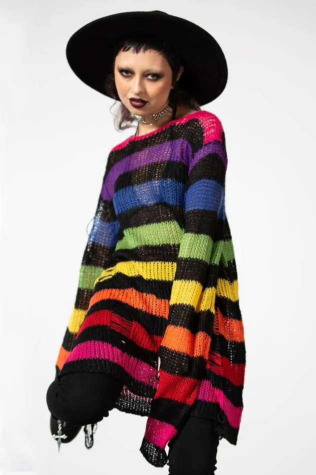 Killstar Knitwear Men Over The Rainbow Knit Sweater