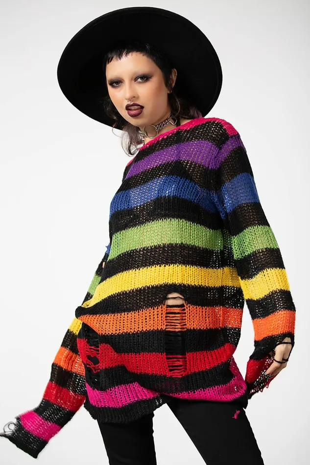Killstar Knitwear Men Over The Rainbow Knit Sweater