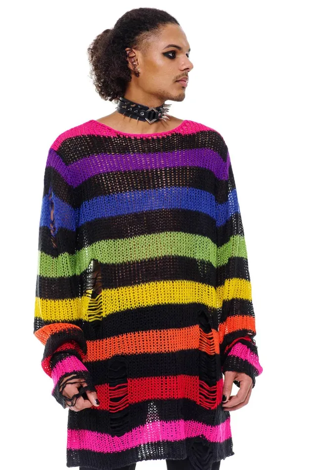 Killstar Knitwear Men Over The Rainbow Knit Sweater