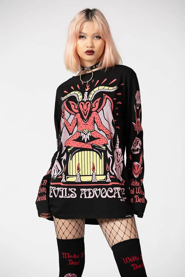 Killstar Long Sleeves Men Devils Advocate Long Sleeve Top