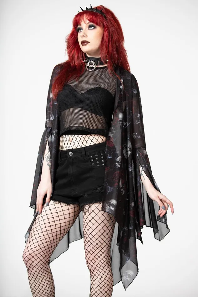 Killstar Long Sleeves Women Fairy Moss Mesh Cover Up