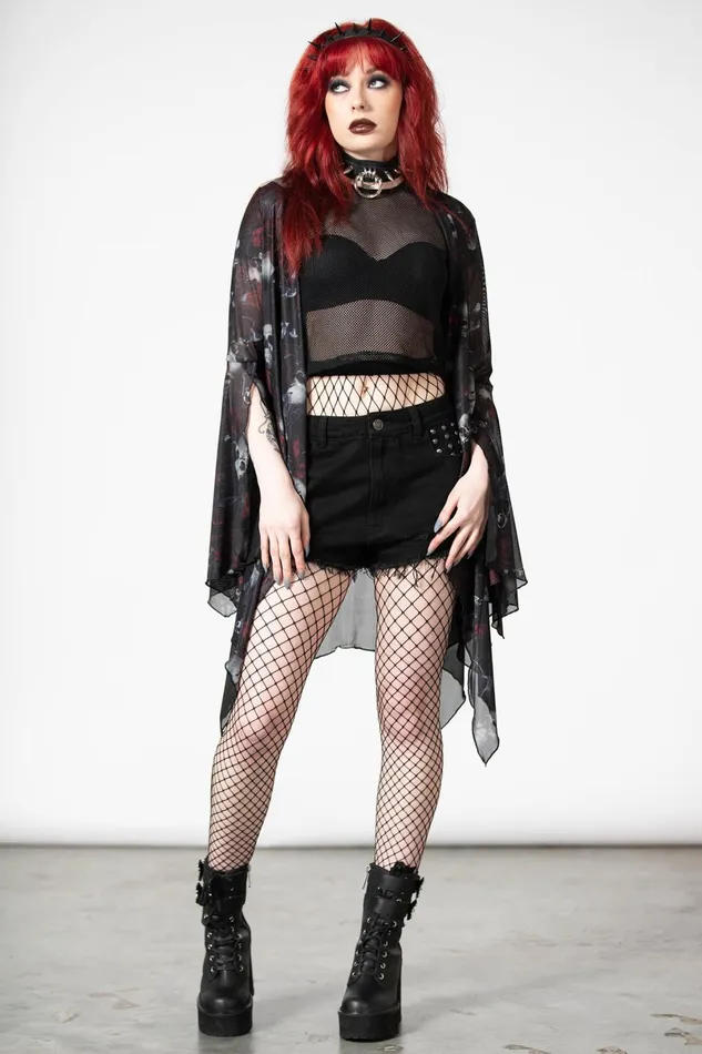 Killstar Long Sleeves Women Fairy Moss Mesh Cover Up