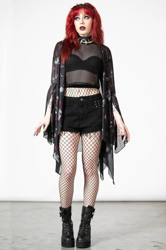Killstar Long Sleeves Women Fairy Moss Mesh Cover Up
