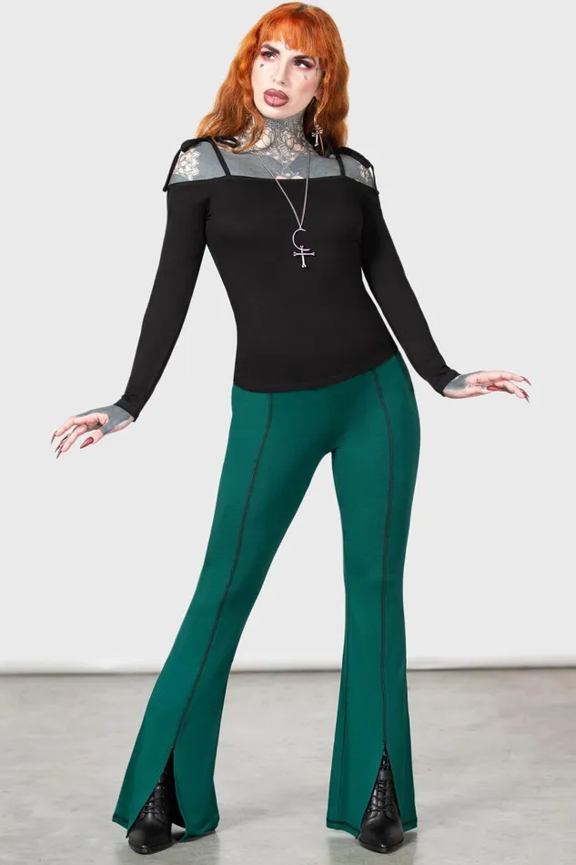 Killstar Long Sleeves Women Withering Wench Bardot Top