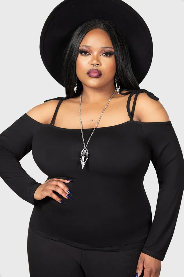 Killstar Long Sleeves Women Withering Wench Bardot Top