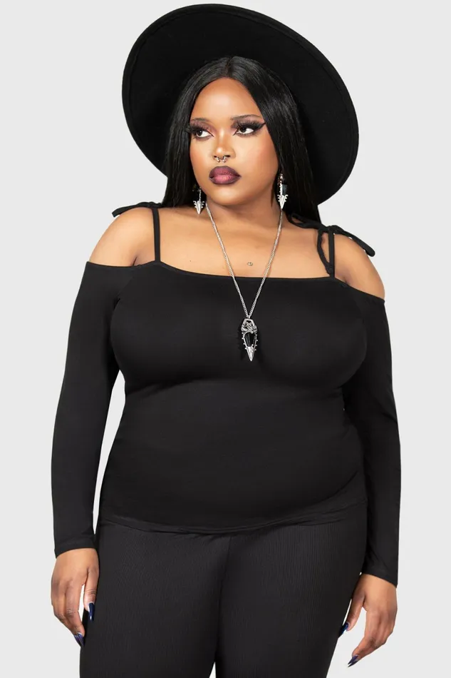 Killstar Long Sleeves Women Withering Wench Bardot Top