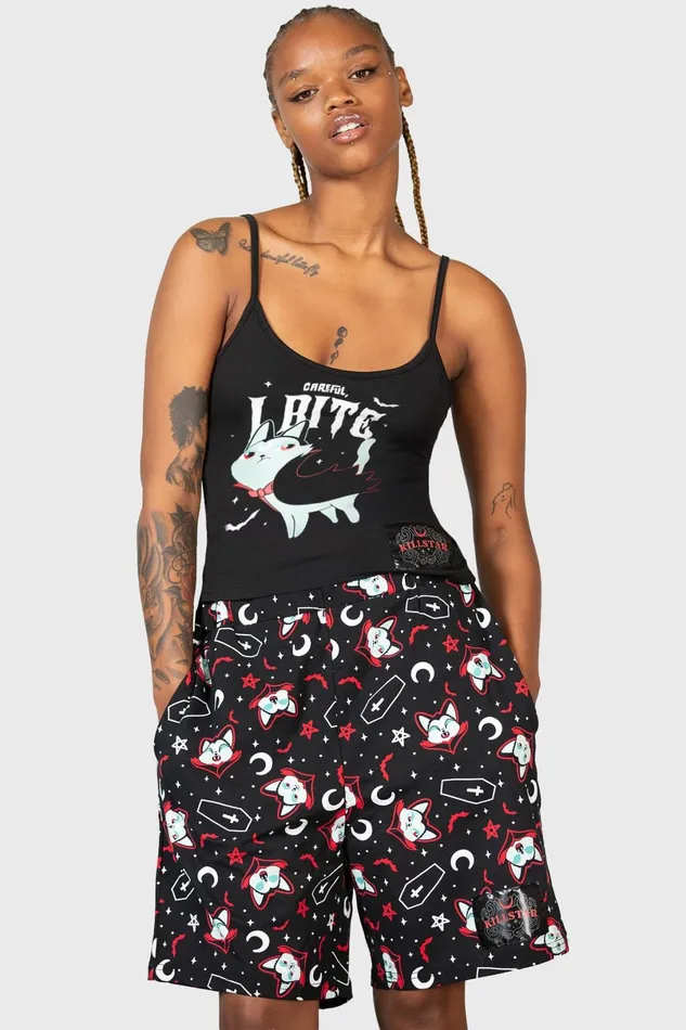 Killstar Loungewear Women Lil Vampurr Long Shorts