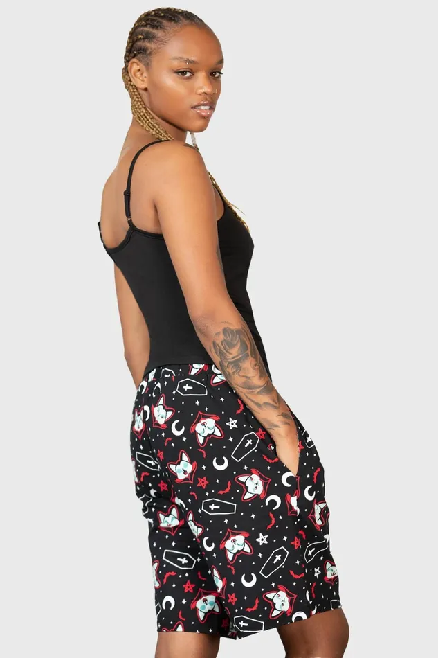Killstar Loungewear Women Lil Vampurr Long Shorts