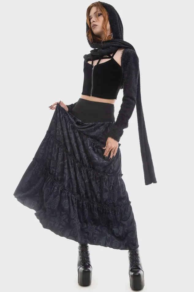 Killstar Maxi Skirts Women Half Vamp Maxi Skirt