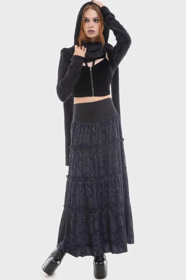 Killstar Maxi Skirts Women Half Vamp Maxi Skirt