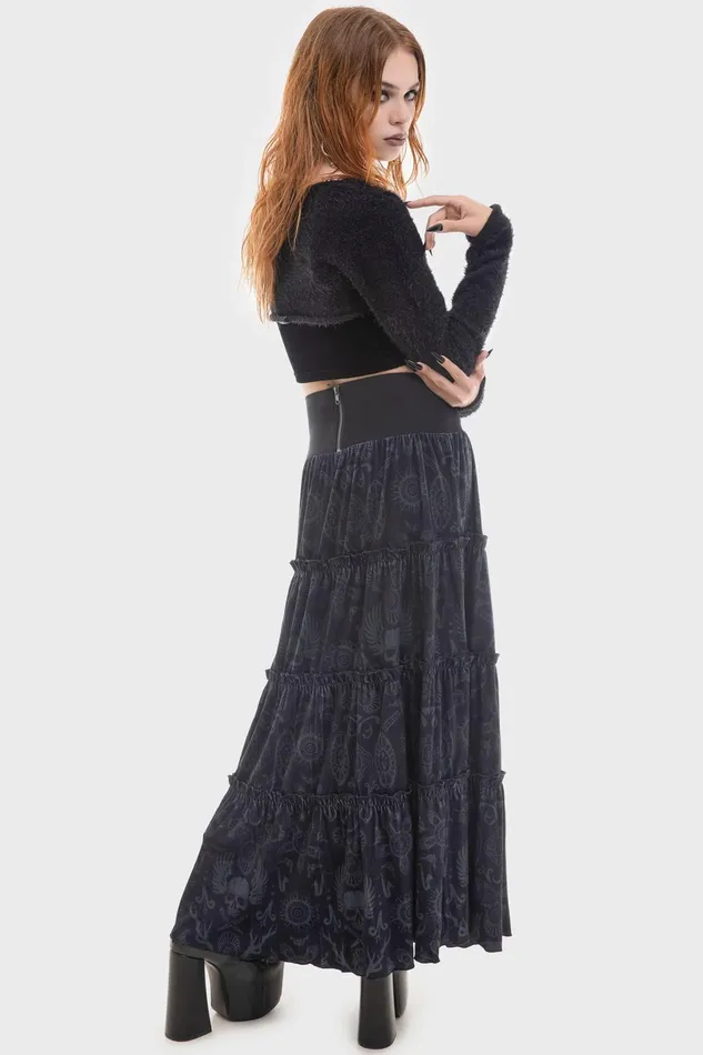 Killstar Maxi Skirts Women Half Vamp Maxi Skirt