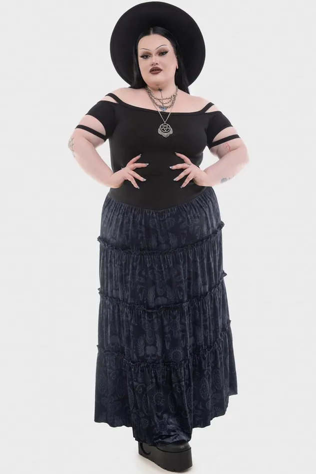 Killstar Maxi Skirts Women Half Vamp Maxi Skirt