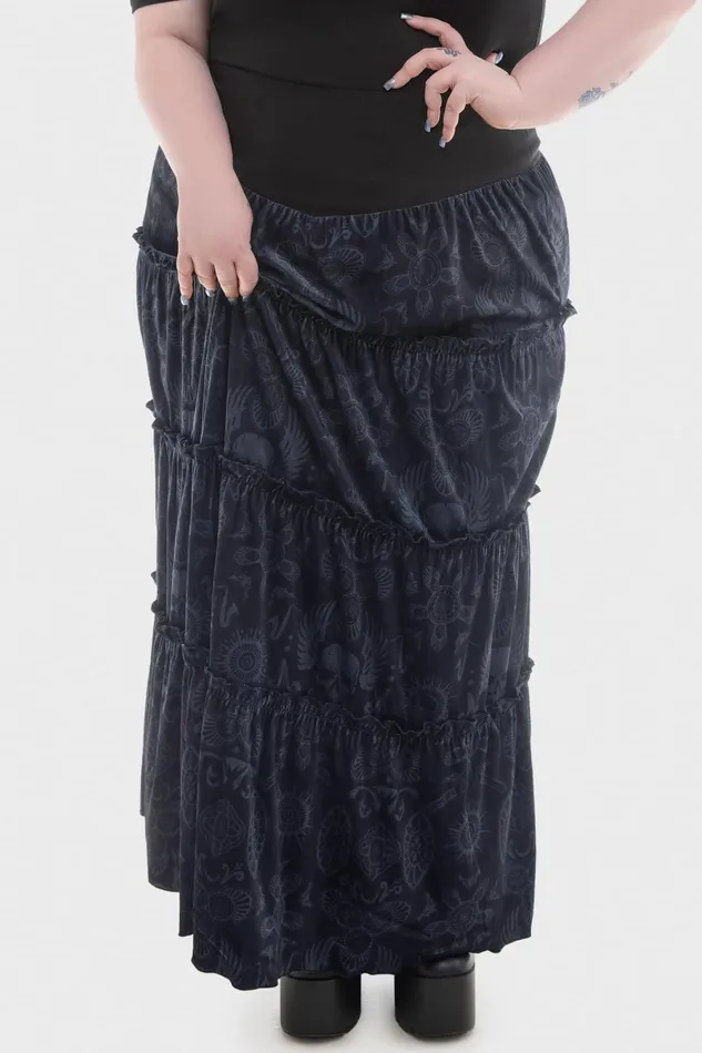 Killstar Maxi Skirts Women Half Vamp Maxi Skirt