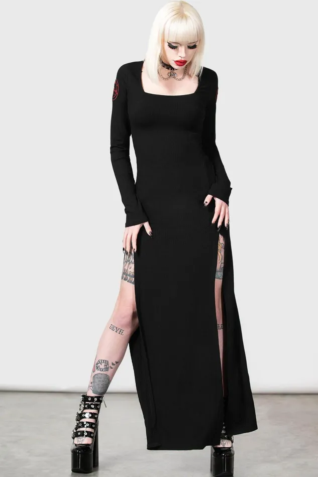 Killstar Maxi Women Lilith039s Rage Long Sleeve Dress