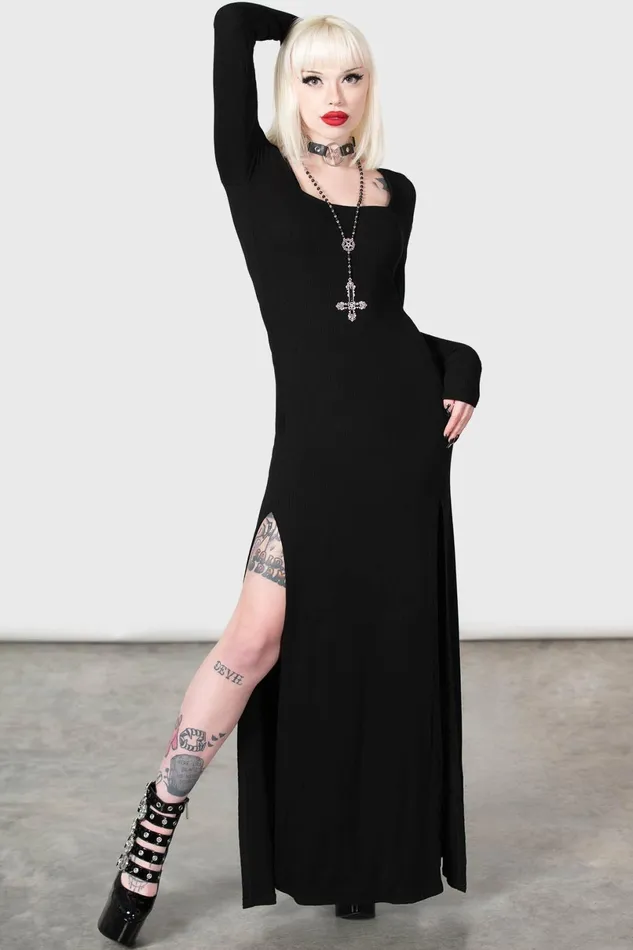 Killstar Maxi Women Lilith039s Rage Long Sleeve Dress