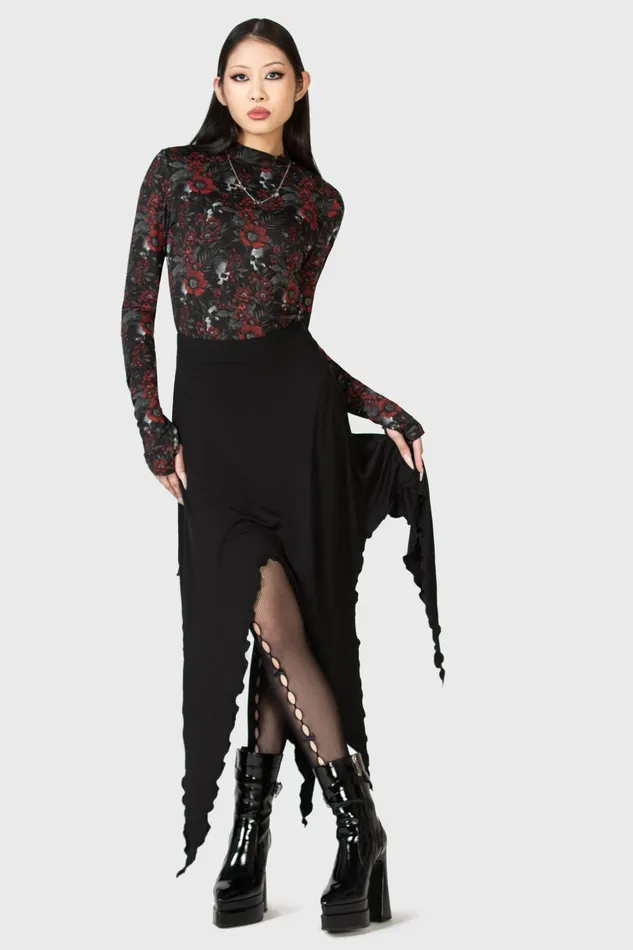 Killstar Midi Skirts Women Creeping Willow Midi Skirt