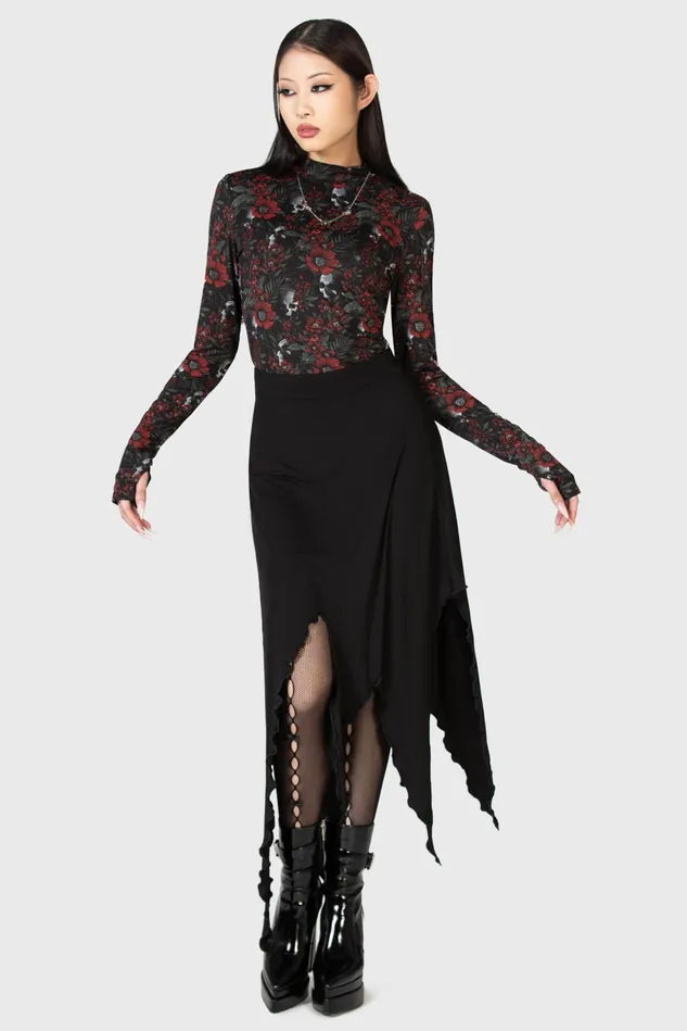 Killstar Midi Skirts Women Creeping Willow Midi Skirt