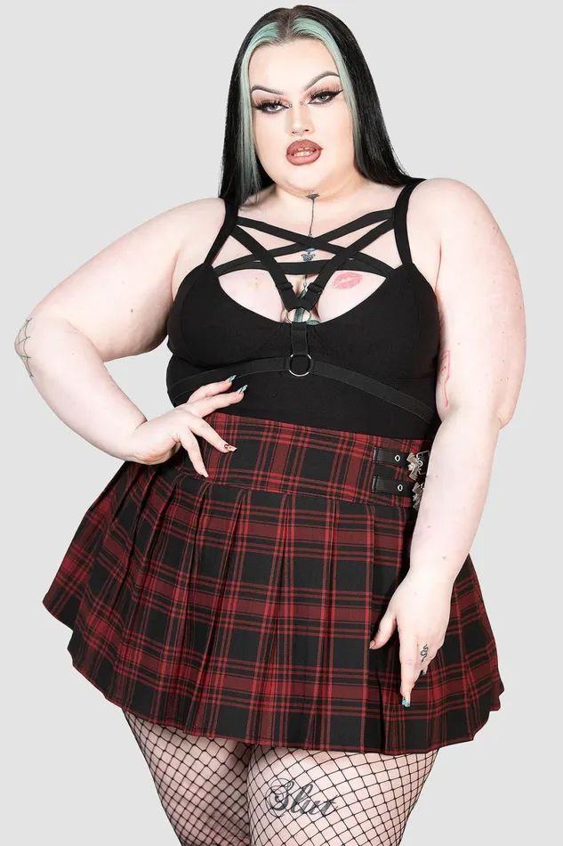 Killstar Mini Skirts Women Bat Girl Skirt TARTAN