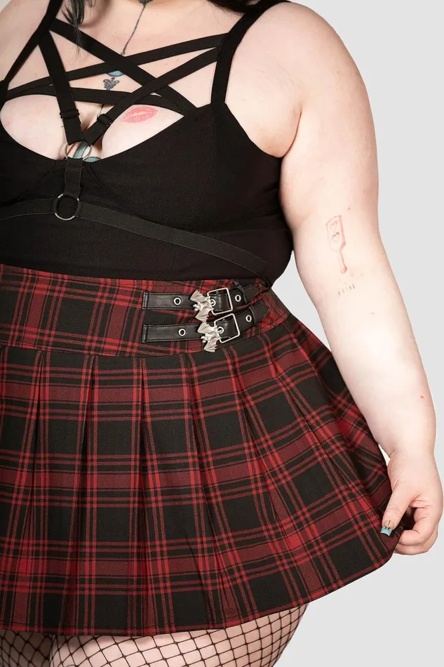 Killstar Mini Skirts Women Bat Girl Skirt TARTAN