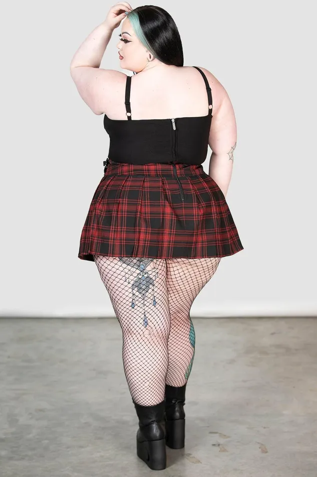 Killstar Mini Skirts Women Bat Girl Skirt TARTAN