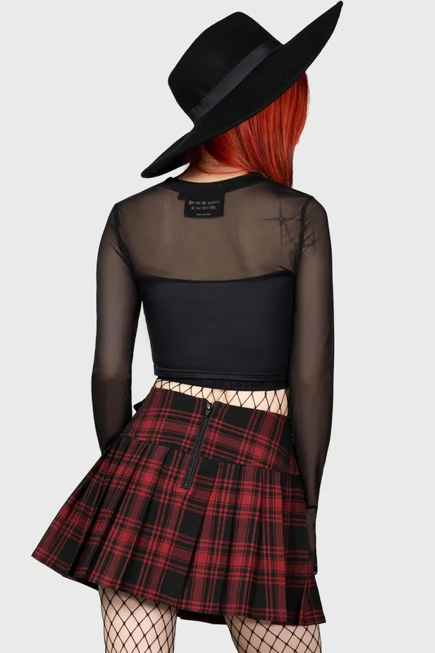 Killstar Mini Skirts Women Bat Girl Skirt TARTAN