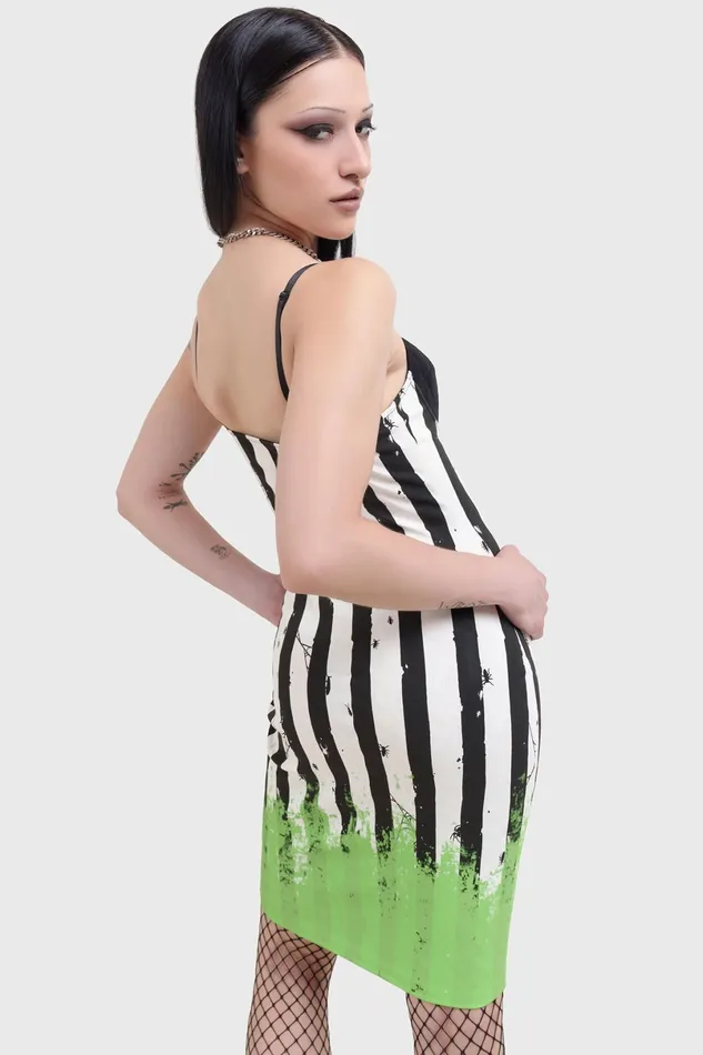 Killstar Mini Women Distressed Stripe Bodycon Dress