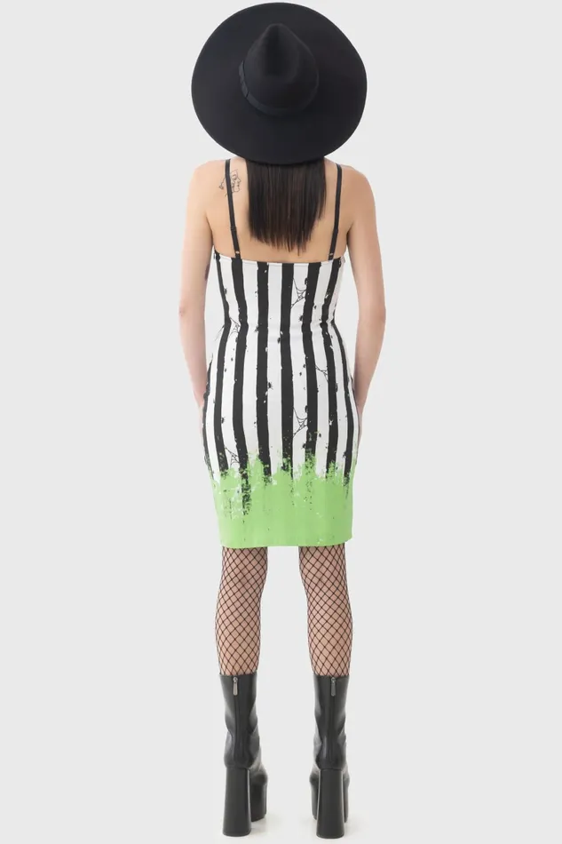 Killstar Mini Women Distressed Stripe Bodycon Dress