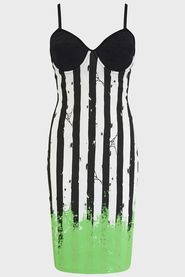 Killstar Mini Women Distressed Stripe Bodycon Dress
