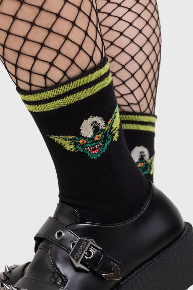 Killstar Socks and Tights Women Gremlin Stripe Ankle Socks