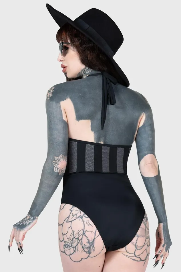 Killstar Swim Women Shadow Stripe Swimsuit