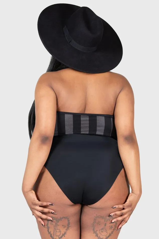 Killstar Swim Women Shadow Stripe Swimsuit